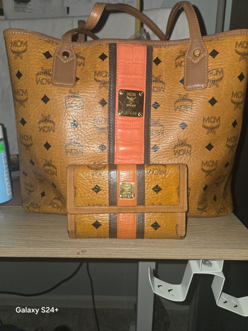 🤎 MCM Visetos Shopper Tote & Matching Wallet Set 🤎